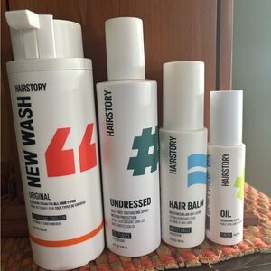 Hairstory Bundle: New Wash, Undressed, Hair Balm, Oil (Barely used)